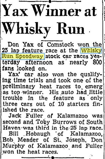Whiskey Run Speedway (Whisky Run) - July 1949 Don Yax